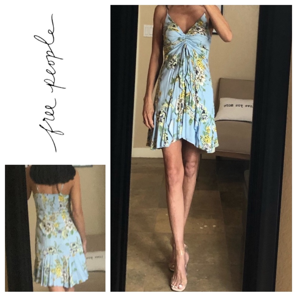 FREE PEOPLE BLUE SUMMER DRESS Sz XS